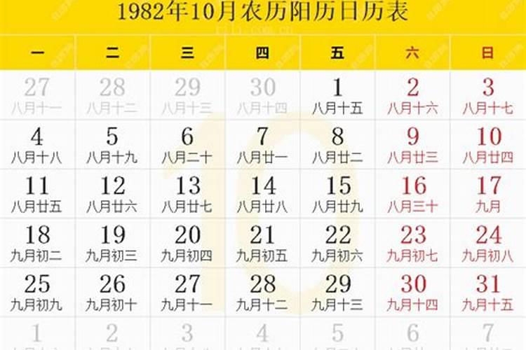1982年农历10月初一是什么星座