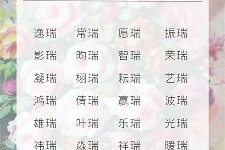 瑞的最佳配字三个字