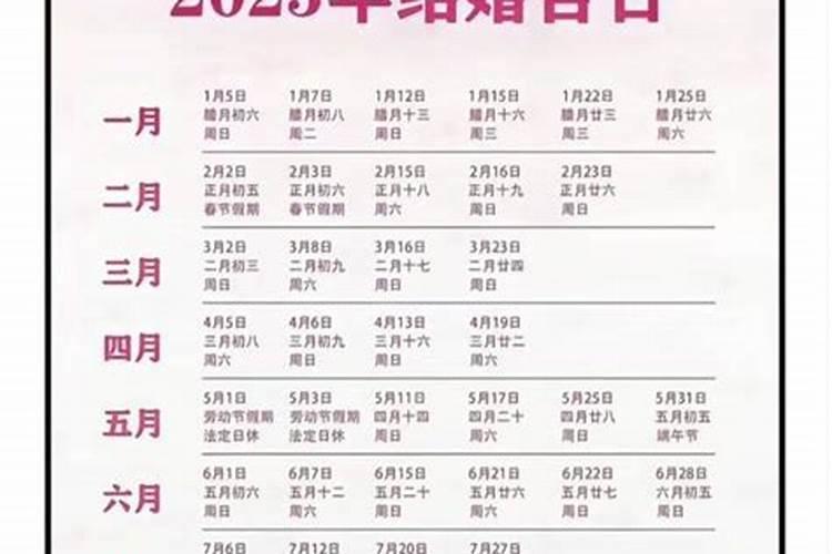 2025年10月最佳结婚吉日表