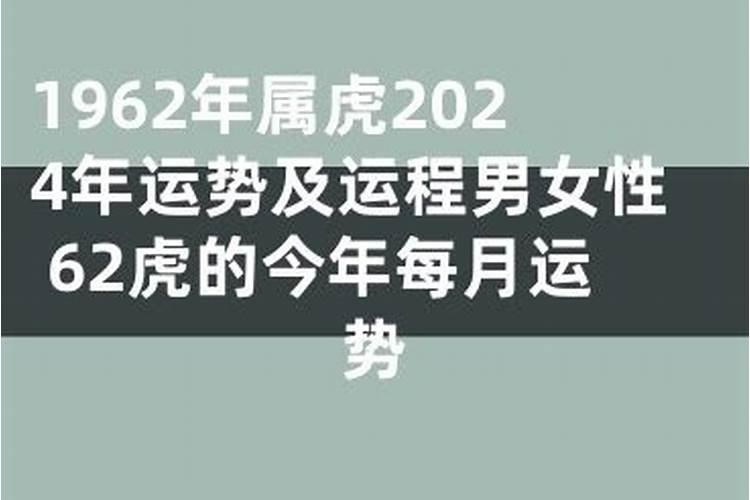1962年属虎的人2024年每月运程 六二年属虎的人2024年运势