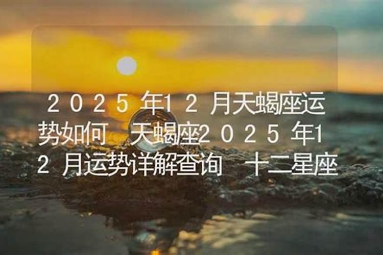 天蝎座2025年的全年运势