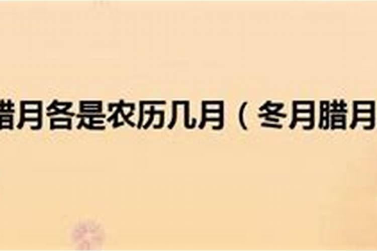 农历冬月和腊月分别是多少