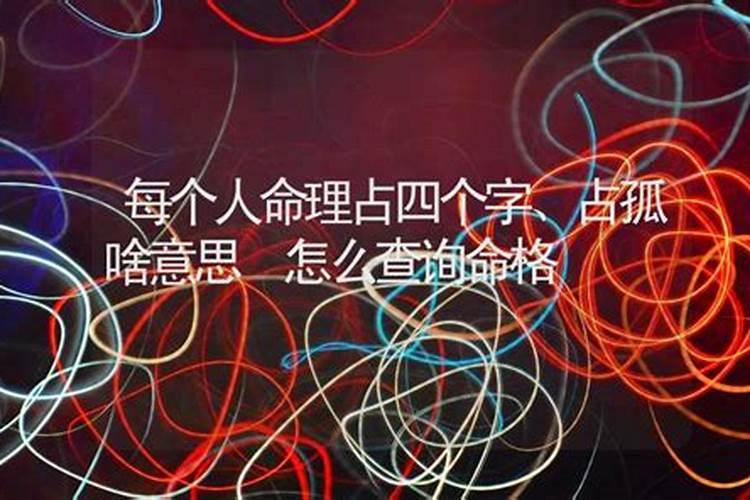 生辰八字占孤字是啥意思,八字里占一个孤字好吗