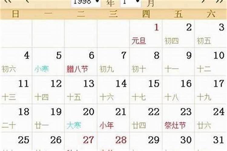 1998年除夕是农历几月几日？我是这天出生,是什么星座的？