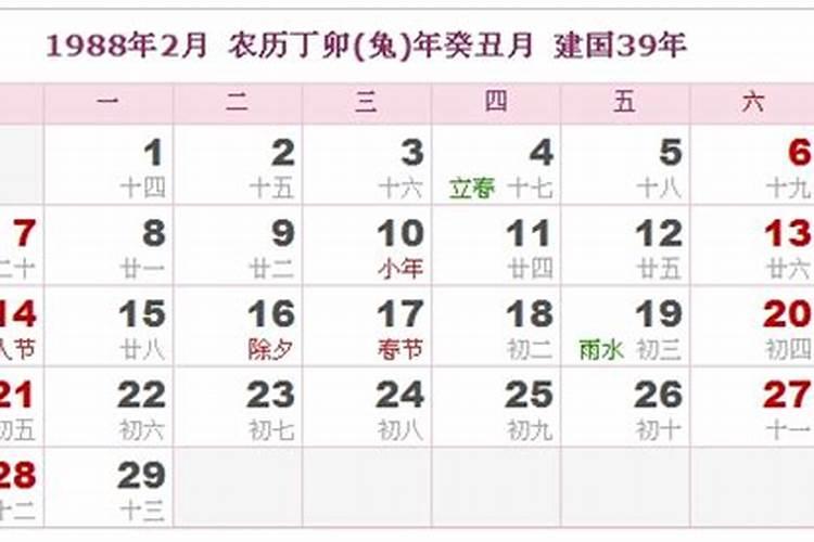 1988年立春是几月几号