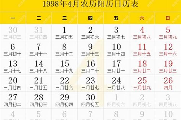 98年3月15阳历出生,是农历的几月几号
