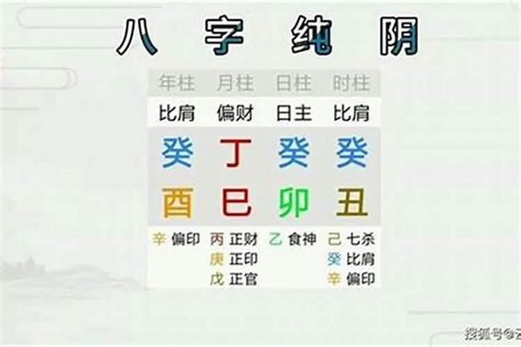 四柱纯阴男命如何,多是婚姻不顺