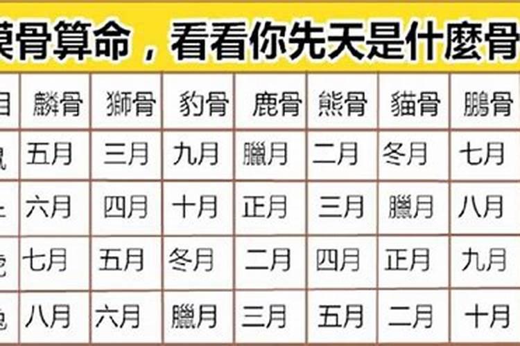 骨相表能体现什么骨相表简单介绍