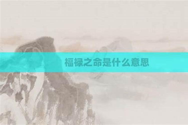 福禄之命什么意思？